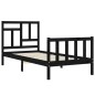 vidaXL Estructura de cama con cabecero madera maciza negro 90x200 cm vidaXL Estructura de cama con cabecero madera maciza negro 90x200 cm