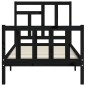 vidaXL Estructura de cama con cabecero madera maciza negro 90x200 cm vidaXL Estructura de cama con cabecero madera maciza negro 90x200 cm