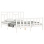 vidaXL Estructura de cama matrimonio con cabecero madera maciza blanco vidaXL Estructura de cama matrimonio con cabecero madera maciza blanco