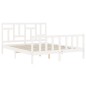 vidaXL Estructura de cama matrimonio con cabecero madera maciza blanco vidaXL Estructura de cama matrimonio con cabecero madera maciza blanco