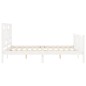 vidaXL Estructura de cama matrimonio con cabecero madera maciza blanco vidaXL Estructura de cama matrimonio con cabecero madera maciza blanco