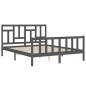 vidaXL Estructura de cama con cabecero madera maciza gris 160x200 cm vidaXL Estructura de cama con cabecero madera maciza gris 160x200 cm