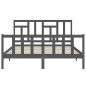 vidaXL Estructura de cama con cabecero madera maciza gris 160x200 cm vidaXL Estructura de cama con cabecero madera maciza gris 160x200 cm