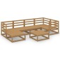 vidaXL Muebles de jardín 7 piezas marrón miel madera maciza de pino vidaXL Muebles de jardín 7 piezas marrón miel madera maciza de pino