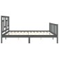 vidaXL Estructura cama de matrimonio con cabecero madera maciza gris vidaXL Estructura cama de matrimonio con cabecero madera maciza gris