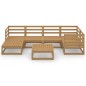 vidaXL Muebles de jardín 7 piezas marrón miel madera maciza de pino vidaXL Muebles de jardín 7 piezas marrón miel madera maciza de pino