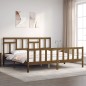 vidaXL Estructura cama y cabecero madera maciza marrón miel 200x200 cm vidaXL Estructura cama y cabecero madera maciza marrón miel 200x200 cm