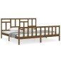 vidaXL Estructura cama y cabecero madera maciza marrón miel 200x200 cm vidaXL Estructura cama y cabecero madera maciza marrón miel 200x200 cm