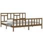 vidaXL Estructura cama y cabecero madera maciza marrón miel 200x200 cm vidaXL Estructura cama y cabecero madera maciza marrón miel 200x200 cm