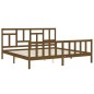 vidaXL Estructura cama y cabecero madera maciza marrón miel 200x200 cm vidaXL Estructura cama y cabecero madera maciza marrón miel 200x200 cm