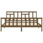 vidaXL Estructura cama y cabecero madera maciza marrón miel 200x200 cm vidaXL Estructura cama y cabecero madera maciza marrón miel 200x200 cm