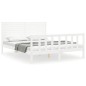 vidaXL Estructura de cama con cabecero madera maciza blanco 160x200 cm vidaXL Estructura de cama con cabecero madera maciza blanco 160x200 cm
