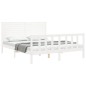 vidaXL Estructura de cama con cabecero madera maciza blanco 160x200 cm vidaXL Estructura de cama con cabecero madera maciza blanco 160x200 cm