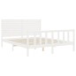 vidaXL Estructura de cama con cabecero madera maciza blanco 160x200 cm vidaXL Estructura de cama con cabecero madera maciza blanco 160x200 cm