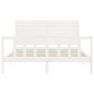 vidaXL Estructura de cama con cabecero madera maciza blanco 160x200 cm vidaXL Estructura de cama con cabecero madera maciza blanco 160x200 cm