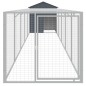vidaXL Gallinero con corral acero galvanizado gris 117x609x123 cm vidaXL Gallinero con corral acero galvanizado gris 117x609x123 cm