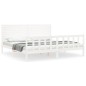 vidaXL Estructura cama de matrimonio con cabecero madera maciza blanco vidaXL Estructura cama de matrimonio con cabecero madera maciza blanco