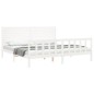 vidaXL Estructura cama de matrimonio con cabecero madera maciza blanco vidaXL Estructura cama de matrimonio con cabecero madera maciza blanco
