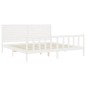 vidaXL Estructura cama de matrimonio con cabecero madera maciza blanco vidaXL Estructura cama de matrimonio con cabecero madera maciza blanco