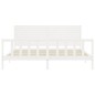 vidaXL Estructura cama de matrimonio con cabecero madera maciza blanco vidaXL Estructura cama de matrimonio con cabecero madera maciza blanco