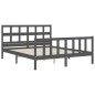 vidaXL Estructura de cama con cabecero madera maciza gris 160x200 cm vidaXL Estructura de cama con cabecero madera maciza gris 160x200 cm
