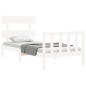 vidaXL Estructura de cama con cabecero madera maciza blanco 90x200 cm vidaXL Estructura de cama con cabecero madera maciza blanco 90x200 cm