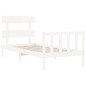 vidaXL Estructura de cama con cabecero madera maciza blanco 90x200 cm vidaXL Estructura de cama con cabecero madera maciza blanco 90x200 cm