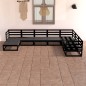 vidaXL Juego de muebles de jardín 7 piezas negro madera maciza de pino vidaXL Juego de muebles de jardín 7 piezas negro madera maciza de pino