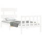 vidaXL Estructura de cama con cabecero madera maciza blanco 100x200 cm vidaXL Estructura de cama con cabecero madera maciza blanco 100x200 cm