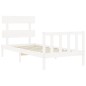 vidaXL Estructura de cama con cabecero madera maciza blanco 100x200 cm vidaXL Estructura de cama con cabecero madera maciza blanco 100x200 cm