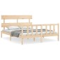 vidaXL Estructura de cama de matrimonio con cabecero madera maciza vidaXL Estructura de cama de matrimonio con cabecero madera maciza