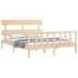 vidaXL Estructura de cama de matrimonio con cabecero madera maciza vidaXL Estructura de cama de matrimonio con cabecero madera maciza