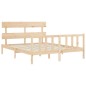 vidaXL Estructura de cama de matrimonio con cabecero madera maciza vidaXL Estructura de cama de matrimonio con cabecero madera maciza