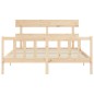 vidaXL Estructura de cama de matrimonio con cabecero madera maciza vidaXL Estructura de cama de matrimonio con cabecero madera maciza