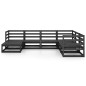 vidaXL Juego de muebles de jardín 7 piezas negro madera maciza de pino vidaXL Juego de muebles de jardín 7 piezas negro madera maciza de pino