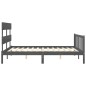 vidaXL Estructura de cama con cabecero madera maciza gris 160x200 cm vidaXL Estructura de cama con cabecero madera maciza gris 160x200 cm