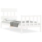 vidaXL Estructura de cama individual con cabecero madera maciza blanco vidaXL Estructura de cama individual con cabecero madera maciza blanco