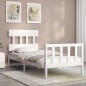 vidaXL Estructura de cama individual con cabecero madera maciza blanco vidaXL Estructura de cama individual con cabecero madera maciza blanco