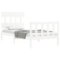 vidaXL Estructura de cama individual con cabecero madera maciza blanco vidaXL Estructura de cama individual con cabecero madera maciza blanco