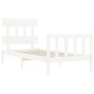 vidaXL Estructura de cama individual con cabecero madera maciza blanco vidaXL Estructura de cama individual con cabecero madera maciza blanco