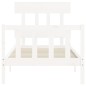 vidaXL Estructura de cama individual con cabecero madera maciza blanco vidaXL Estructura de cama individual con cabecero madera maciza blanco