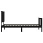 vidaXL Estructura de cama individual con cabecero madera maciza negro vidaXL Estructura de cama individual con cabecero madera maciza negro