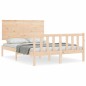 vidaXL Estructura de cama de matrimonio con cabecero madera maciza vidaXL Estructura de cama de matrimonio con cabecero madera maciza