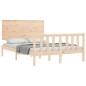 vidaXL Estructura de cama de matrimonio con cabecero madera maciza vidaXL Estructura de cama de matrimonio con cabecero madera maciza
