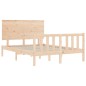 vidaXL Estructura de cama de matrimonio con cabecero madera maciza vidaXL Estructura de cama de matrimonio con cabecero madera maciza