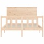 vidaXL Estructura de cama de matrimonio con cabecero madera maciza vidaXL Estructura de cama de matrimonio con cabecero madera maciza