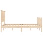 vidaXL Estructura de cama de matrimonio con cabecero madera maciza vidaXL Estructura de cama de matrimonio con cabecero madera maciza