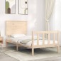 vidaXL Estructura de cama con cabecero madera maciza 90x200 cm