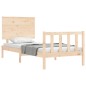 vidaXL Estructura de cama con cabecero madera maciza 90x200 cm