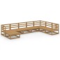 vidaXL Muebles de jardín 8 piezas marrón miel madera maciza de pino